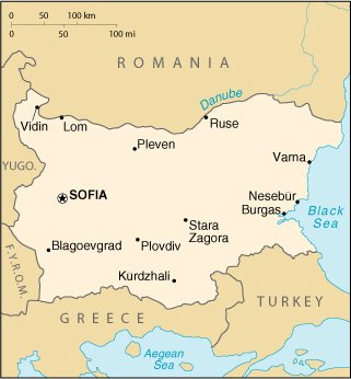 Map of Bulgaria