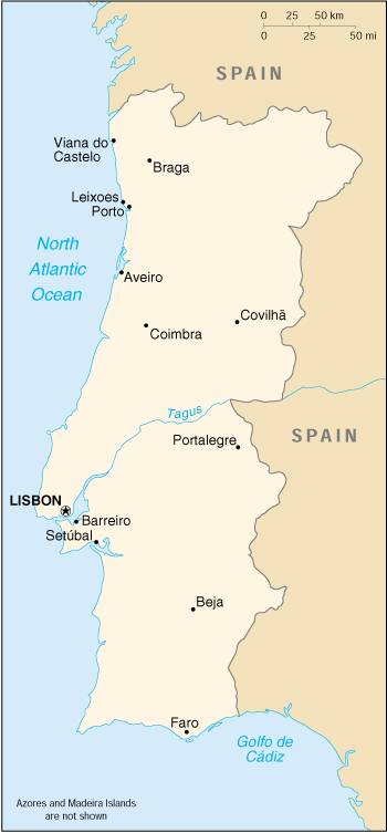 Map of Portugal